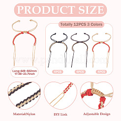 12Pcs 3 Colors Braided Nylon Cord Bracelet Making&nbsp;MAK-TA0001-30