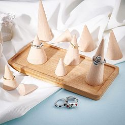 10Pcs 5 Style Wooden Ring Displays&nbsp;RDIS-FG0001-18