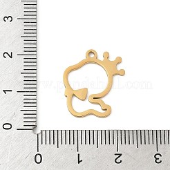 304ステンレスペンダント  レーザー切断  王冠付き蛇のチャーム  ゴールドカラー  17.5x16x1mm  穴：1.5mm&nbsp;STAS-F326-13G