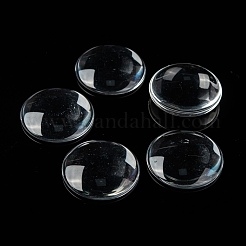 クリアガラスカボション  半円/ドーム  透明  34.5~36x7.5mm&nbsp;X-GGLA-R026-35mm