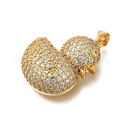 Rack Plating Brass Micro Pave Cubic Zirconia Pendants&nbsp;ZIRC-F142-01G-05
