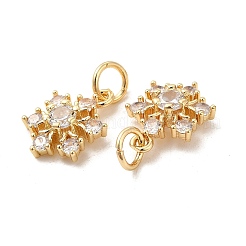 Rack Plating Brass Micro Pave Cubic Zirconia Pendants&nbsp;KK-E081-16G