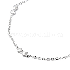 Non-Tarnish 304 Stainless Steel Bowknot Link Chain Necklace&nbsp;LS-NJEW-K249-07P