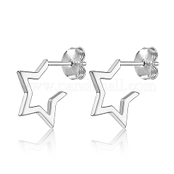 Simple Sterling Silver Star Stud Earrings&nbsp;UU1378-2