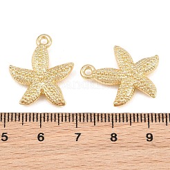 合金ペンダント  ヒトデのチャーム  ラックめっき  カドミウムフリー＆鉛フリー  ゴールドカラー  22x18.5x4.5mm  穴：1.8mm&nbsp;RB-CBA83D5-19G