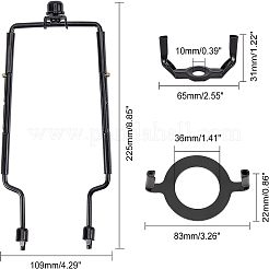 鉄ランプシェードハープホルダー  ライトベース付き  ブラック  22.5x10.9x2.1cm&nbsp;AJEW-OC0002-06