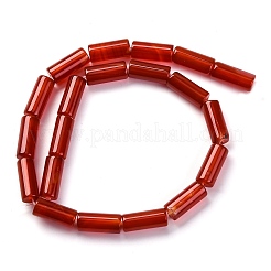 染色・加熱された天然瑪瑙ビーズ連売り  コラム  レッド  19x8mm  穴：1mm  約20個/連  15.16''（38.5センチメートル）&nbsp;G-G177-H01-01A