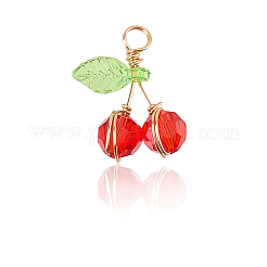 40Pcs Cherry Glass Pendants&nbsp;FIND-SC0016-51
