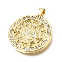 Brass Micro Pave Clear Cubic Zirconia Pendants&nbsp;CU-CBAE7DF-09G-01