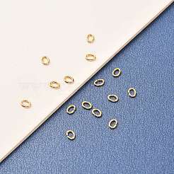 真鍮製オープンタイプ丸カン  長持ちメッキ  オーバル  18KGP本金メッキ  21ゲージ  4x3x0.7mm  内径：1.5x2.5mm&nbsp;X-KK-F824-109A-G