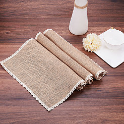 Braided Jute and Lace Non-Slip Insulation Pad&nbsp;LS-AJEW-WH0066-01