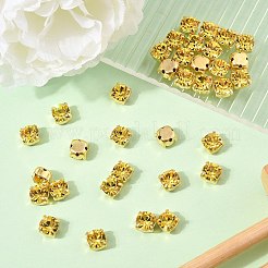 プレシオサ® マキシマ クリスタル 縫い付けカップ  チェコクリスタル  真鍮製爪付き台座付き  719 35 012 チャトン（丸）  ゴールドカラー  ライトトパーズ 10020個  ss12（3~3.2mm）&nbsp;Y-PRC-SS12-10020-G