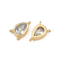 SHEGRACE Brass Pave Clear Cubic Zirconia Teardrop Chandelier Component Links&nbsp;XGRQ2O339-428G