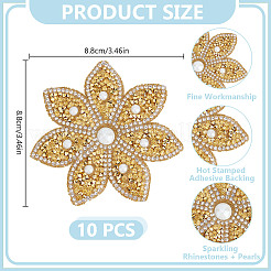 花の形のホットフィックスラインストーンアップリケ10個  マスクと衣装のアクセサリー  ダークチソウ  88x88mm&nbsp;AJEW-DR0001-87A