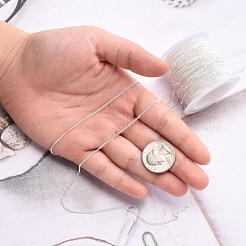 真鍮のカーブチェーン  ハンダ付け  カドミウムフリー＆ニッケルフリー＆鉛フリー  スプールで  銀  2x1.5x0.3mm&nbsp;CHC-R133-S