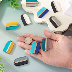 10Pcs 5 Colors Resin & Wood Pendants&nbsp;RESI-TA0004-53