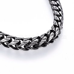 Retro 304 Stainless Steel Chain Bracelets&nbsp;BJEW-L631-44AS