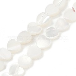 天然トロチッドシェル/トロカスシェルビーズ連売り  ハート  乳白色  6x6x2~3mm  穴：1mm  約68~69個/連  15.55インチ（39.5cm）&nbsp;SSHEL-K012-04A