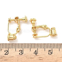 真鍮製のネジ留め式クリップ式イヤリングコンバーター金具  スパイラルイヤークリップ  穴開けないイヤリング  ニッケルフリー  長持ちメッキ  18KGP本金メッキ  トレイ：3mm  18x15x13.5mm  穴：0.9mm&nbsp;KK-A281-27G
