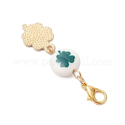 Clover Synthetic White Jade Pendant Decorations&nbsp;HJEW-JM02912