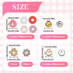 DIYジュエリー作りパーツキット  ポリマー粘土ビーズを含む  真鍮ビーズ  CCBプラスチックビーズ  ピンク  6x1mm  穴：2mm  5色  約400PCS /カラー  2000pc&nbsp;DIY-SP0001-72C