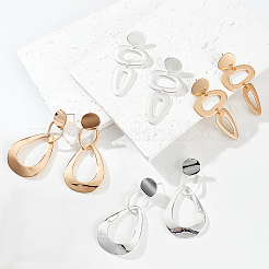 4 Pairs 4 Style Alloy Hollow Teardrop Dangle Stud Earrings for Women&nbsp;EJEW-AN0004-34