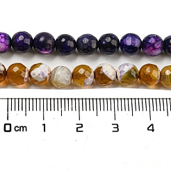 Natural Fire Crackle Agate Faceted Round Beads Strands&nbsp;G-A134-02-6mm