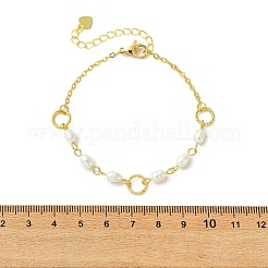 Natural Cultured Freshwater Pearl Beads Link Bracelets&nbsp;BJEW-JB14043