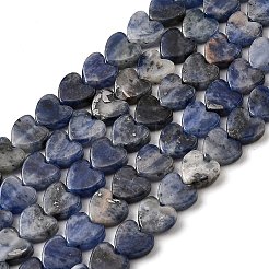 天然石ソーダライトビーズ連売り  ハート  6x6x2mm  穴：0.7mm  約65~72個/連  13.39''（34cm）〜15.35''（39cm）&nbsp;G-A272-A01-31
