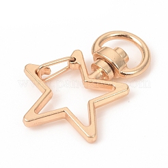 Star Shape Zinc Alloy Swivel Lobster Clasps&nbsp;IFIN-WH0053-02KCG