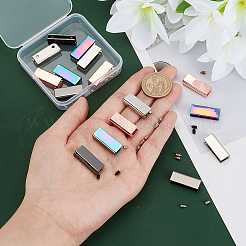 16セット4色の合金製バッグ装飾エッジバックル  ベルトエンド先端金具  ネジ付き  ミックスカラー  10x25x6mm  穴：2.5mm  内径：3mm  ネジ:5x3mm  4セット/カラー&nbsp;PURS-PH0001-12