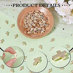440個のccbプラスチックビーズ  クロス  ゴールドカラー  13x9x3mm  穴：1.6mm&nbsp;CCB-ME0001-03A