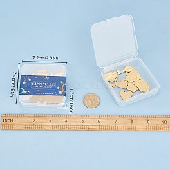 304ステンレスペンダント  手動研磨  空白タグのスタンプ  レーザー切断  混合形状  ゴールドカラー  19.7~28.5x12.5~21.5x0.8mm  穴：1.2mm  12個/箱&nbsp;STAS-SC0001-78G
