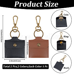 2Pcs 2 Colors PU Leather Finger Ring Storage Bags Pendant Decorations&nbsp;KEYC-CL0001-58B