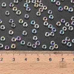 トーホー 6/0 デミラウンドビーズ  日本製シードビーズ  （161)つの透明なabクリスタル  6/0  4x1.9mm  穴：1.5mm  約300個/10g&nbsp;X-SEED-DR06-0161