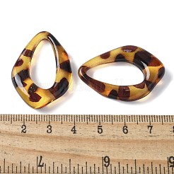 樹脂カボション  ヒョウ柄の模様で  ティアドロップ  35.5x24.5x7mm&nbsp;RESI-D300-05C