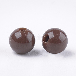 不透明なプラスチックビーズ  ラウンド  ココナッツブラウン  6x5.5mm  穴：1.8mm  約4790個/500g&nbsp;KY-T005-6mm-612