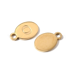 304ステンレススチールペンダント26個  楕円形に文字a～zのチャーム  ゴールドカラー  16x9.5x1.5mm  穴：2.5mm&nbsp;STAS-H258-04G