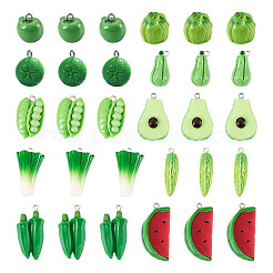 30Pcs 10 Styles Apple Resin Charms&nbsp;RESI-TA0005-72