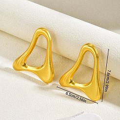 女性用合金スタッドピアス  三角形  ゴールドカラー  76x65mm&nbsp;WG217B2-01