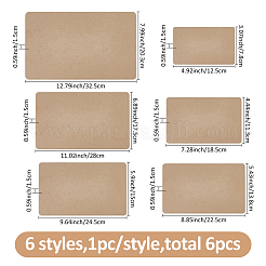 6個 6スタイル MDF 木製ボード  セラミック粘土乾燥ボード  セラミック作成ツール  長方形  バリーウッド  125~325x78~203x15mm  1個/スタイル&nbsp;DIY-BC0014-58