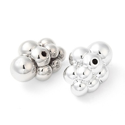 CCBプラスチックビーズ  雲  プラチナ  17x24.5x13mm  穴：1.8mm&nbsp;PACR-C002-01P