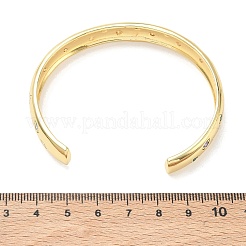 Brass Micro Pave Cubic Zirconia Cuff Bangles for Women&nbsp;BJEW-A172-03G