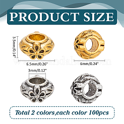200Pcs 2 Colors Tibetan Style Alloy Beads&nbsp;FIND-PH0021-70
