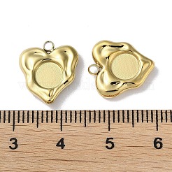 304 Stainless Steel Pendant Cabochon Settings&nbsp;STAS-H185-09G