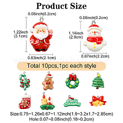 10Pcs 10 Styles Opaque Resin Pendants&nbsp;CRES-YW0002-25