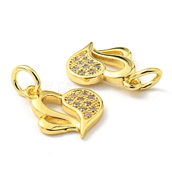 Rack Plating Brass Micro Pave Cubic Zirconia Charms&nbsp;KK-D036-11G