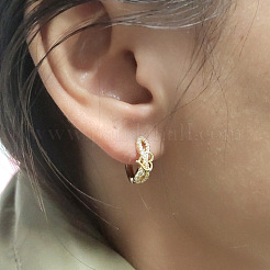 Brass Micro Pave Cubic Zirconia Heart Hoop Earrings for Women&nbsp;WG82A9C-01