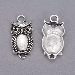 合金リンクコネクター  ハロウィン  カドミウムフリー＆鉛フリー  フクロウ  アンティークシルバー  26x13x4mm  穴：3mm&nbsp;TIBEP-A18561-AS-LF
