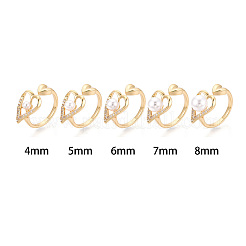 Heart Brass Micro Pave Clear Cubic Zirconia Cuff Rings Setting&nbsp;KK-T079-53G